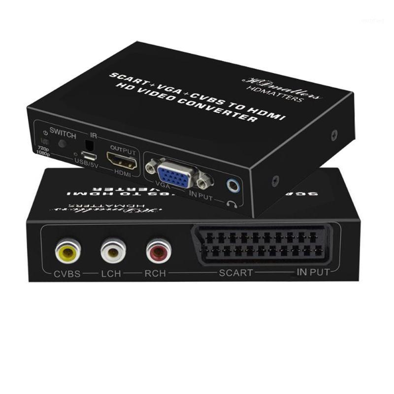 

HDmatters composite AV VGA Scart to converter Switcher adapter RCA+VGA+Scart in to out for PC laptop and more1