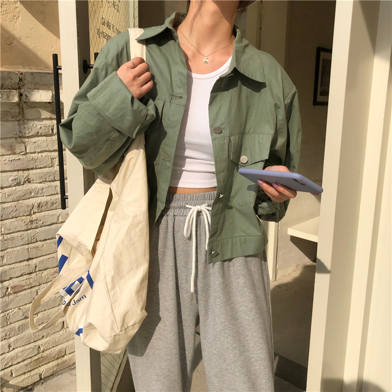 Colorfaith New Autumn Winter Women's Jacket Casual Pockets Fashionable Cargo Outerwear Oversize Buttons Short Tops JK6326 201019