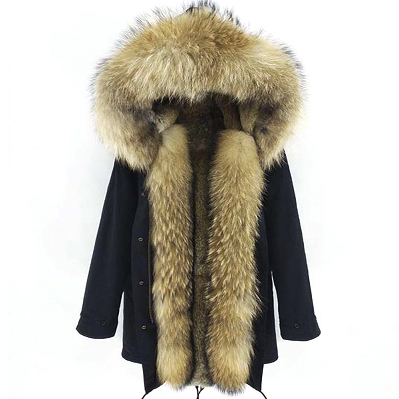 LaVelache New Winter Real Fox Fur Coat Long Parka Men Real Rabbit Fur Liner Natural Fur Collar Hooded Thick Warm Male Jacket 201204