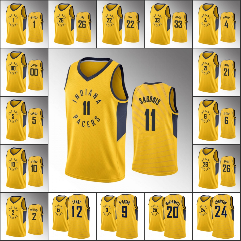 Indiana Pacers Men T.J. Warren Victor Oladipo Domantas Sabonis Malcolm Brogdon Statement NBA Gold Custom Jersey, Black
Indiana Pacers Men T.J. Warren Victor Oladipo Domantas Sabonis Malcolm Brogdon Statement NBA Gold Custom Jersey, Black