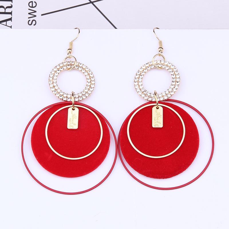 Trendy Jewelry Red Big Circle Pendant Crystal Earrings Female Personality Big Earrings Korean Temperament Long Fashion1
Trendy Jewelry Red Big Circle Pendant Crystal Earrings Female Personality Big Earrings Korean Temperament Long Fashion1