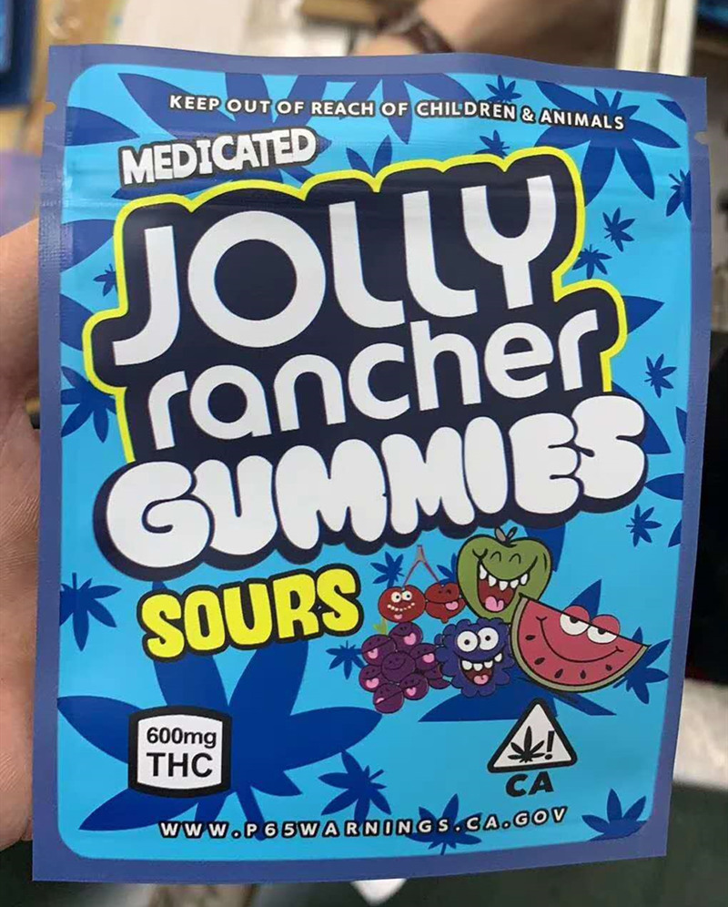 2020U new jolly rancher gummies sours Fruit flavor packaging bags 600mg California mylar plastic Packing smell proof bag candy
2020U new jolly rancher gummies sours Fruit flavor packaging bags 600mg California mylar plastic Packing smell proof bag candy