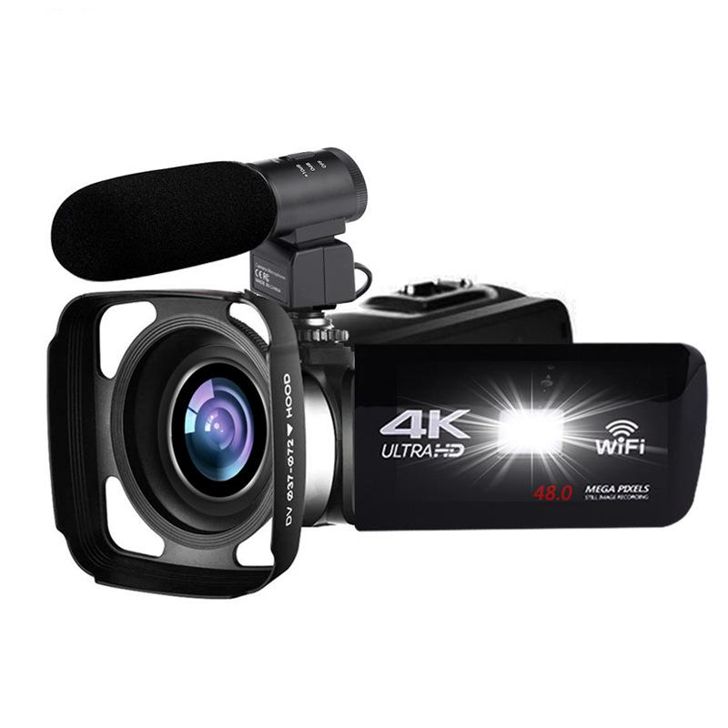 

RISE-4K Camcorder 48MP Night Vision WiFi Control Digital Camera 3.0 Inch Touch-Sn Video Camcorder with Microphone