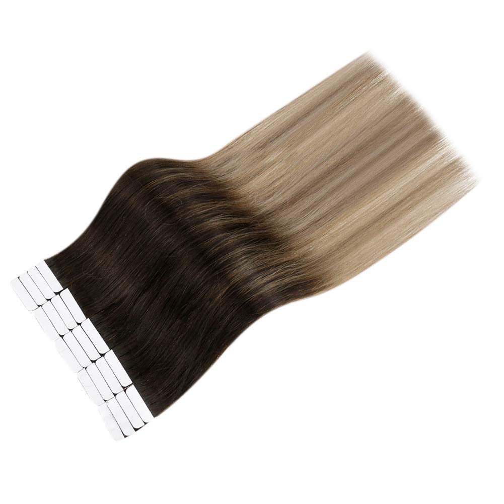 100% Remy Human Hair Tape in Extensions Balayage Ombre color Invisible Tape on extension 100g/40pcs