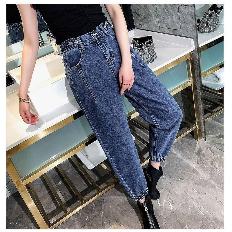 oversize high waist jeans elastic loose korean JEANS women boyfriend pants women plus size oversized jeans woman trousers 201029
