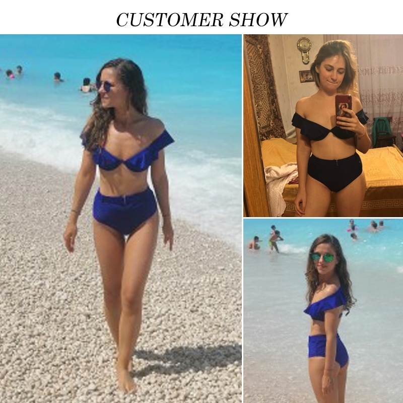 Red ruffled swimsuit female Sexy deep v bathing suit women bathers High waist bikini Push up off shoulder swimwear biquini Y200319, Purple
Red ruffled swimsuit female Sexy deep v bathing suit women bathers High waist bikini Push up off shoulder swimwear biquini Y200319, Purple