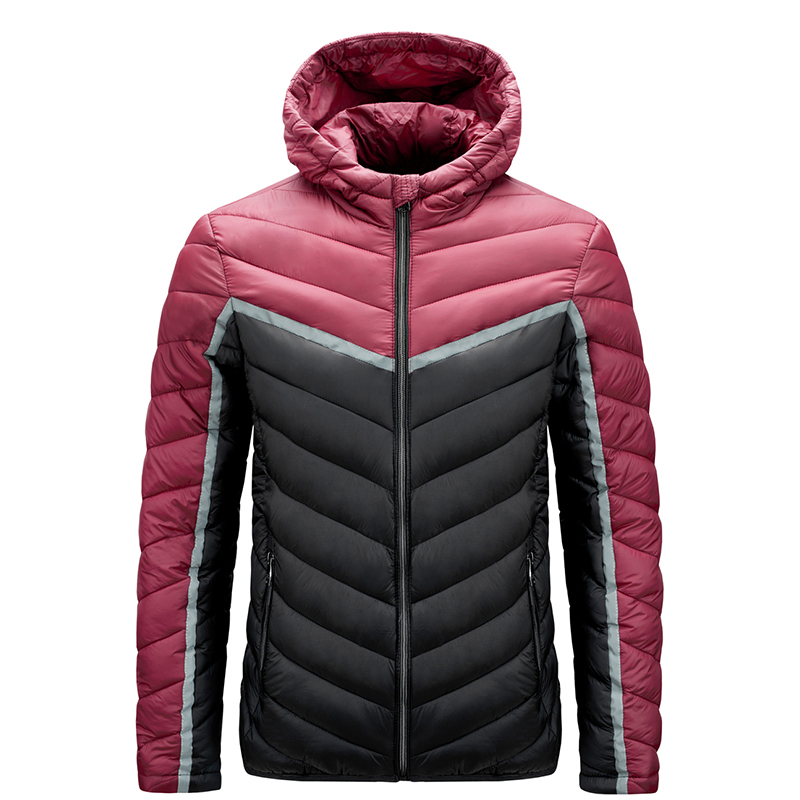 New Winter Hoodied Parkas Men's Jacket Contrast Color Casual Fashion Warm Zipper Pocket Cotton Coat Large Size Men Clothing 201102