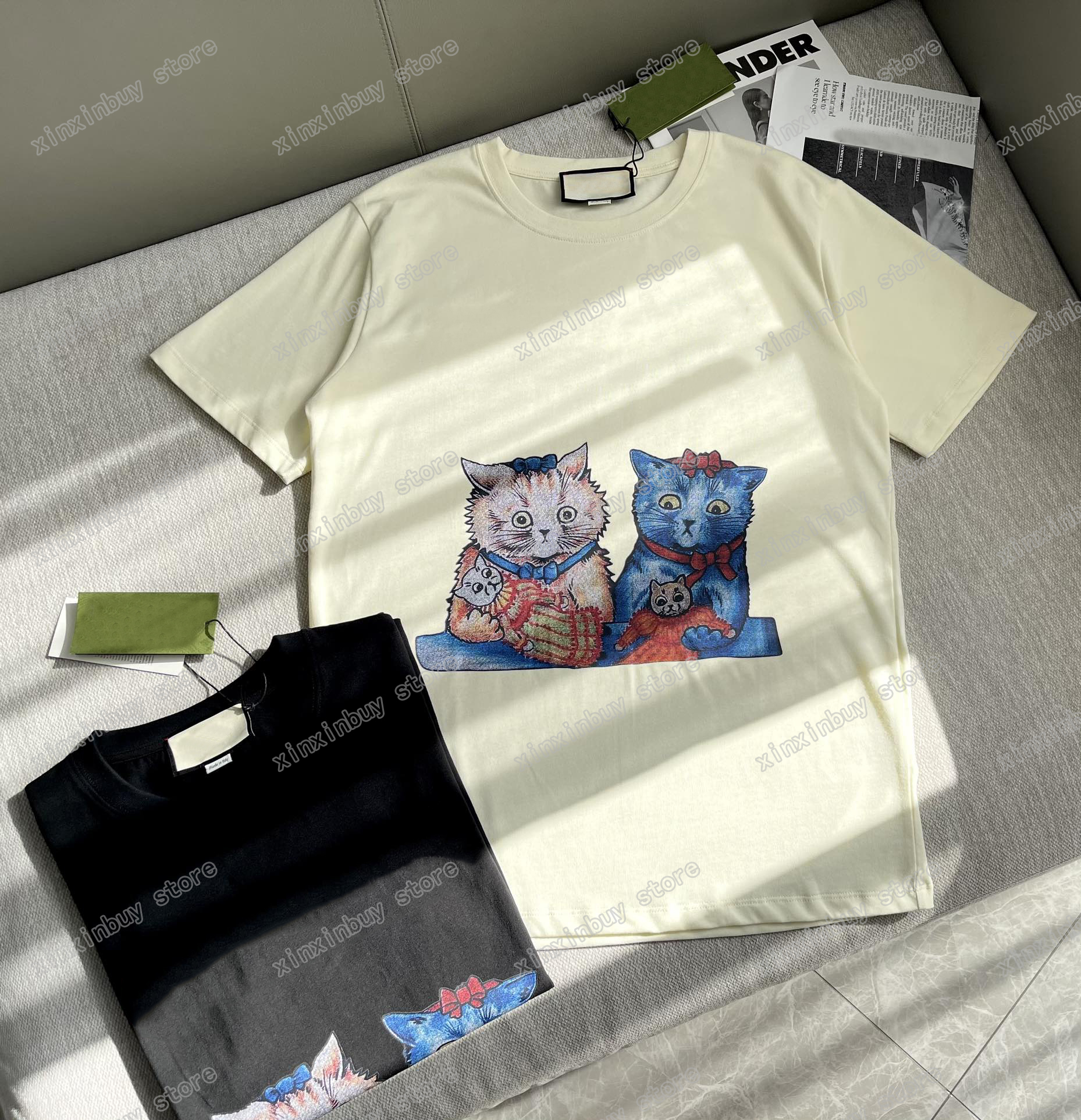 22ss Men Women Designers T-Shirts tee Two cats print short sleeve Man Crew Neck paris Fashion Streetwear Black white XS-L
22ss Men Women Designers T-Shirts tee Two cats print short sleeve Man Crew Neck paris Fashion Streetwear Black white XS-L