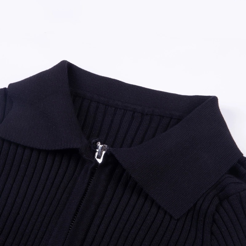 Zip Up Streetwear Cropped Knitted Sweaters Sequin Long Sleeve Front Zipper Black Harajuku Tops Cardigan Winter Clothes 201030