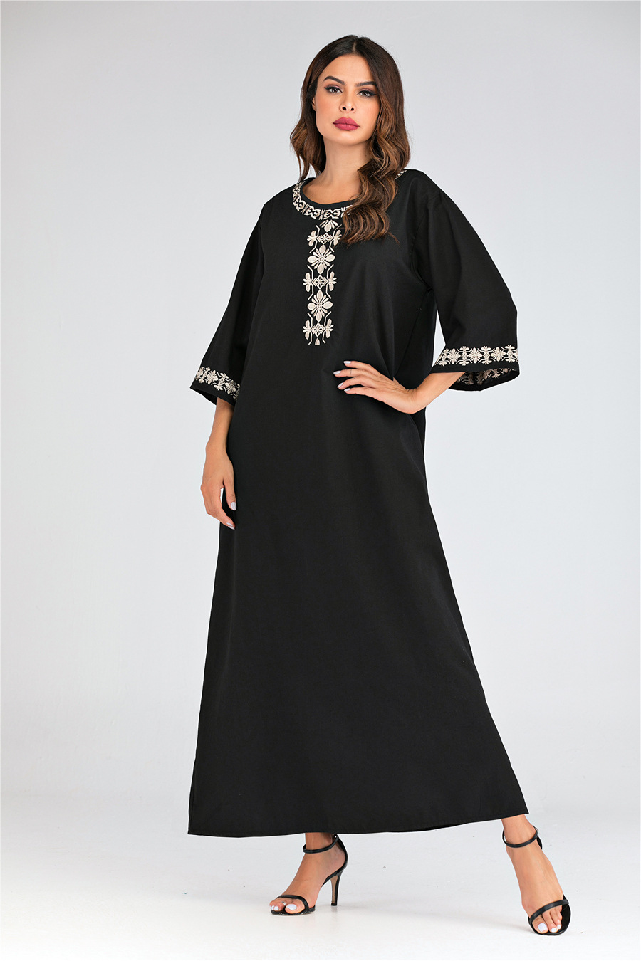 Eid Women Muslim Hijab Dress Elegant Abaya Embroidery Moroccan Kaftan Musulman Djellaba Jubah Long Vestidos Islamic Clothing, Black;gray
Eid Women Muslim Hijab Dress Elegant Abaya Embroidery Moroccan Kaftan Musulman Djellaba Jubah Long Vestidos Islamic Clothing, Black;gray