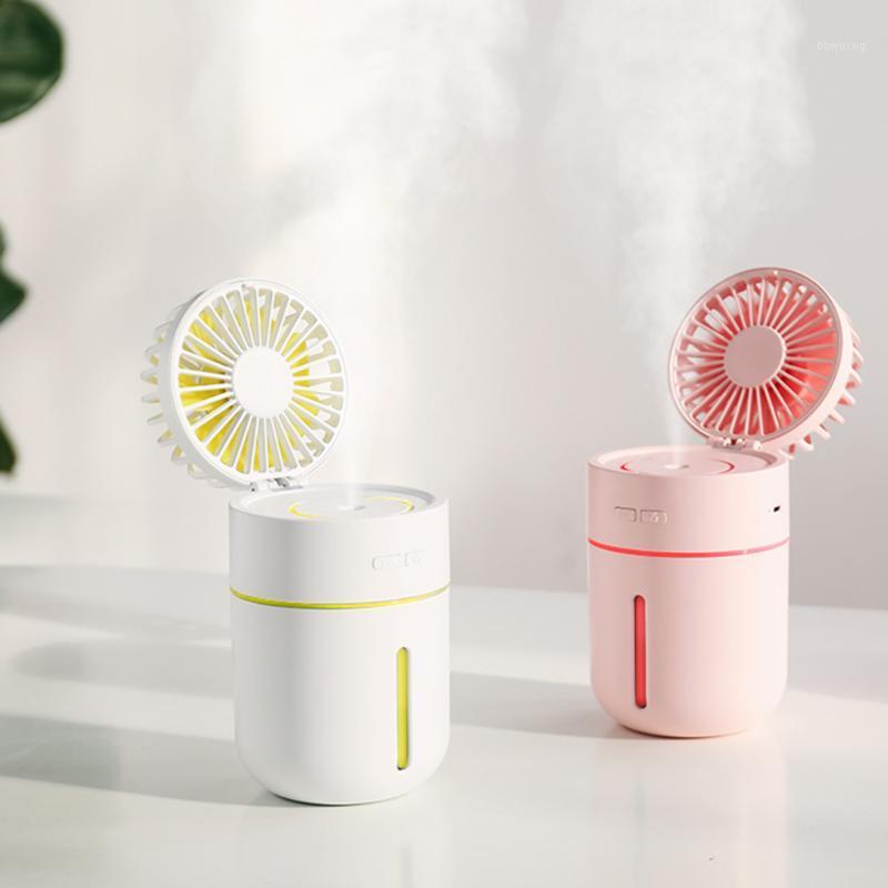 

USB Mini Humidifier Fan Portable Air Conditioner Humidifier 3 Speed Adjustable Cool Mist Fan with Night Light for Home Office1