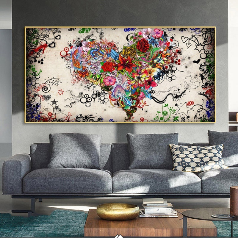 Modern Abstract Oil Painting Colorful Heart Flowers Posters Prints Wall Art Canvas Pictures for Living Room Home Decor Cuadros Decoracion
Modern Abstract Oil Painting Colorful Heart Flowers Posters Prints Wall Art Canvas Pictures for Living Room Home Decor Cuadros Decoracion