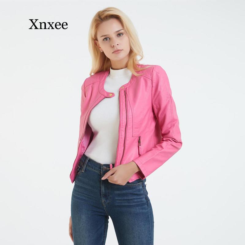 pink 2020 Autumn Women Moto Faux Leather Jacket Black Pink Double Chains Long Sleeves Jackets Vintage Chic Cool PU leather Coats
pink 2020 Autumn Women Moto Faux Leather Jacket Black Pink Double Chains Long Sleeves Jackets Vintage Chic Cool PU leather Coats