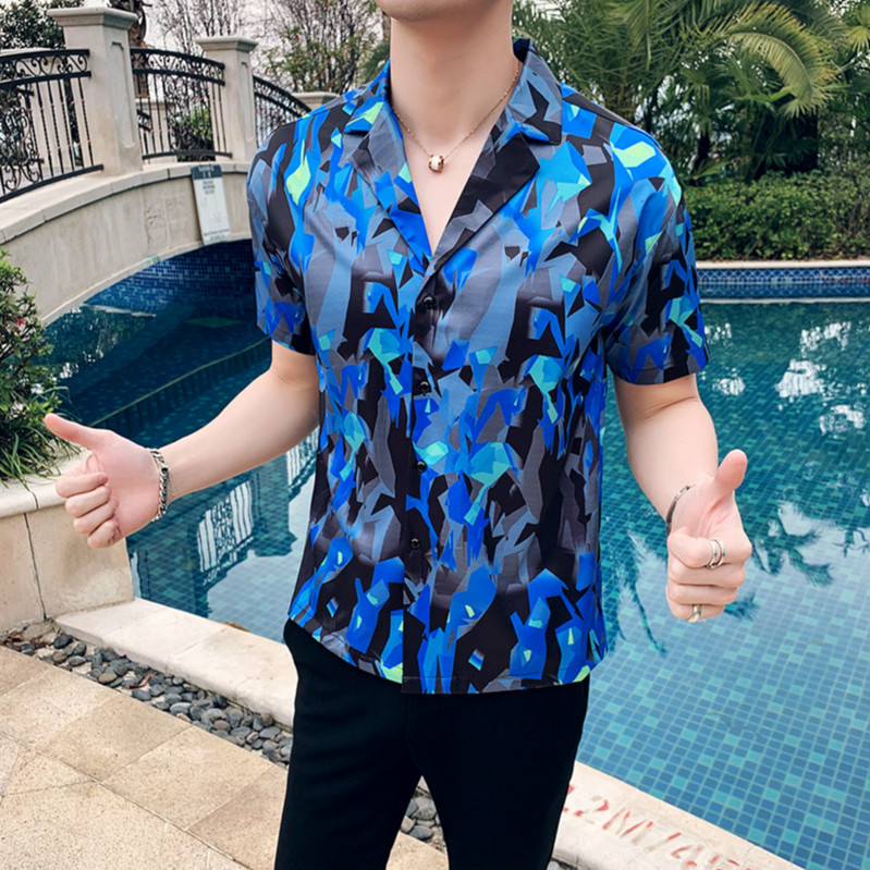 2019 summer new short-sleeved shirt personality loose big camouflage print version of the suit collar clothes white tshirts 6xl
2019 summer new short-sleeved shirt personality loose big camouflage print version of the suit collar clothes white tshirts 6xl