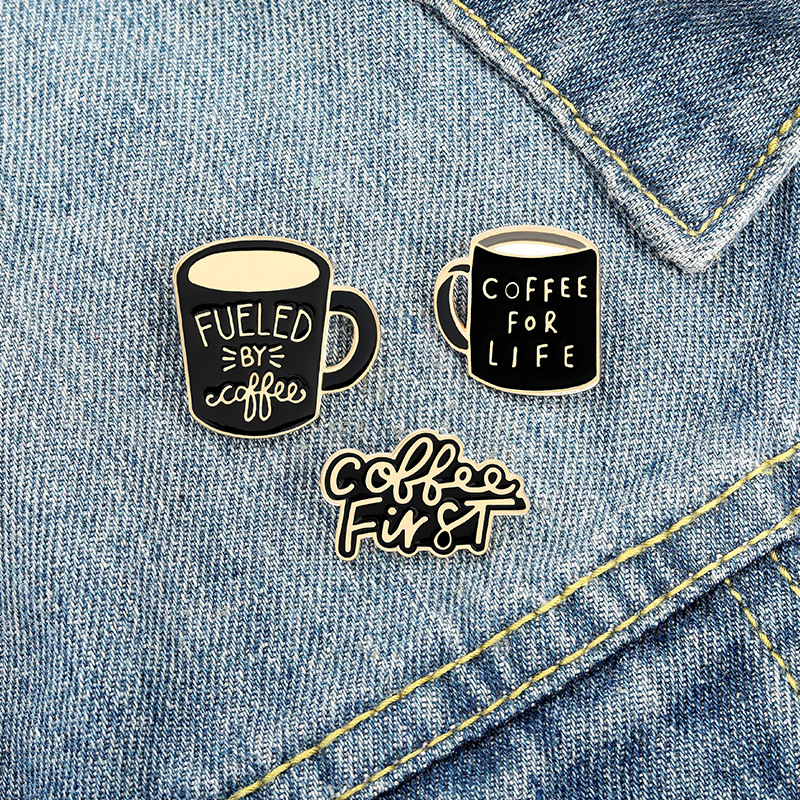 Coffee for Life Cup Vintage Enamel Brooches Pin for Women Fashion Dress Coat Shirt Demin Metal Brooch Pins Badges Promotion Black Color
Coffee for Life Cup Vintage Enamel Brooches Pin for Women Fashion Dress Coat Shirt Demin Metal Brooch Pins Badges Promotion Black Color