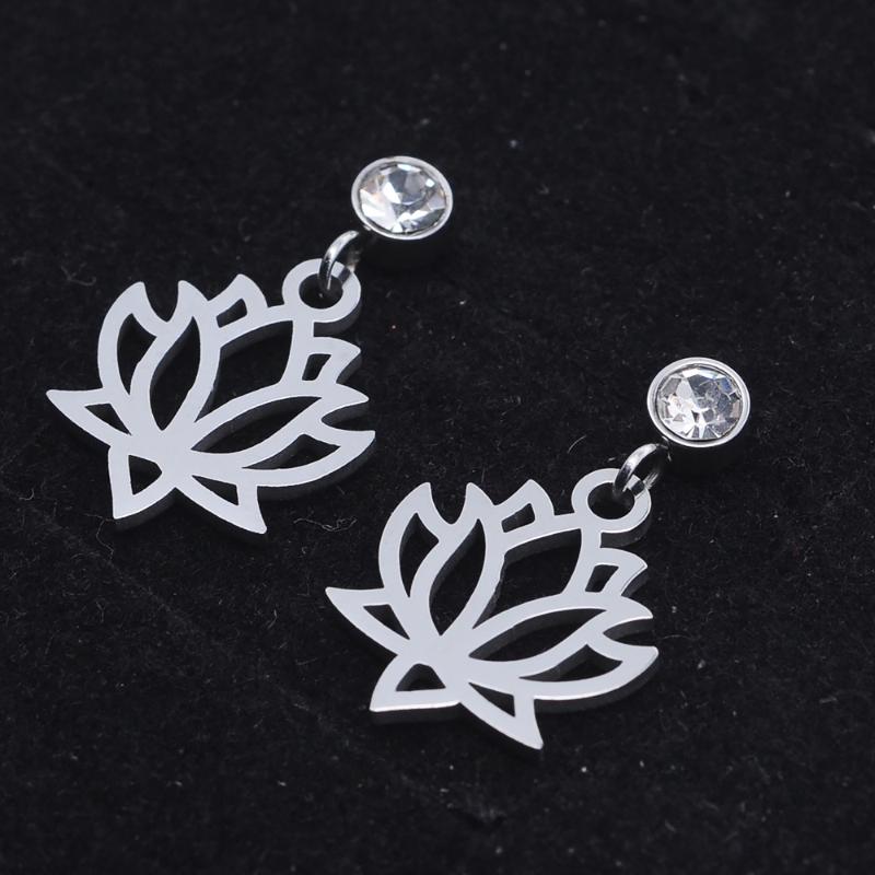 High Quality 100% Stainless Steel Lotus Charm Drop Earring for Women Super Fashion Earrings Wholesale Gift
High Quality 100% Stainless Steel Lotus Charm Drop Earring for Women Super Fashion Earrings Wholesale Gift