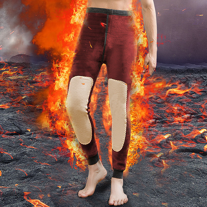 Winter Thermal Underwear Bottoms Mens Leggings Thermos Pants Male Warm Wool Cotton Thicken Underwear Trousers Men's Warm Pants 201023