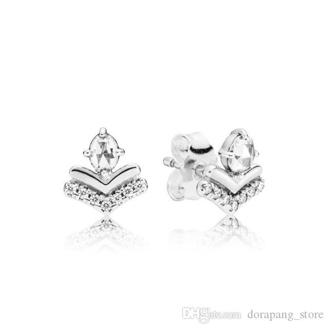 Designer Jewelry 925 Silver Earring Heart Ear Studs Fit DIY Dangler Wholesale Factory Love Earrings For Women Gifts European Style Whole