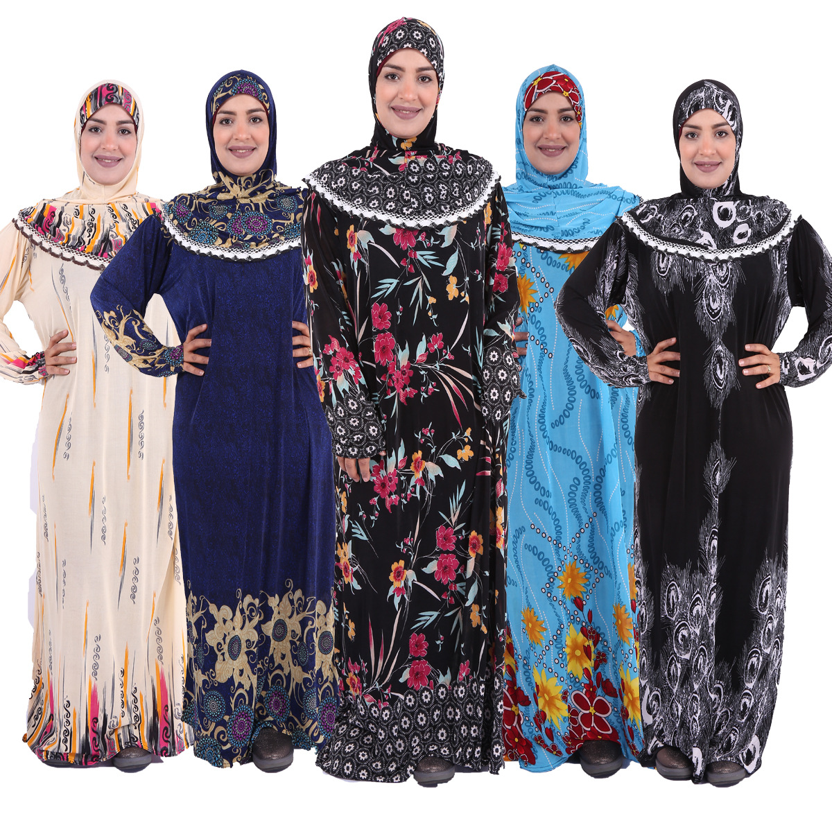 Muslim Prayer Garment Dress Women Islamic Clothing Floral Thobe Jilbab Burka Dubai Turkey Jurken Abaya Hooded Khimar Hijab Robe, Black;gray
Muslim Prayer Garment Dress Women Islamic Clothing Floral Thobe Jilbab Burka Dubai Turkey Jurken Abaya Hooded Khimar Hijab Robe, Black;gray