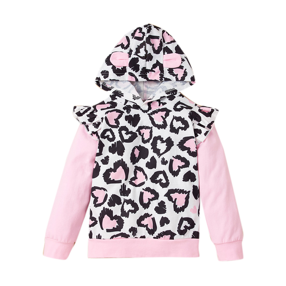 Newborn Baby Girls Hooded Leopard Sweater Long Pants Toddler Casual Set Outfits Fashion Autumn Sweathirt 80-120X1019