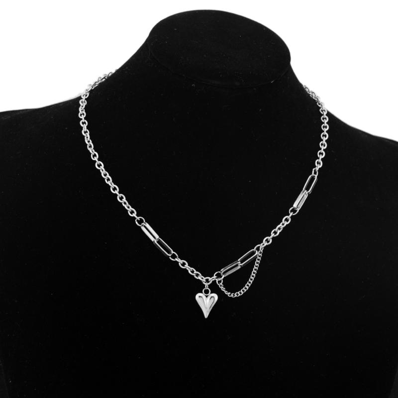 Pendant Necklaces Titanium Steel Necklace Three-dimensional Love Stainless Tassel Wild Asymmetric Stacking Clavicle Chain
Pendant Necklaces Titanium Steel Necklace Three-dimensional Love Stainless Tassel Wild Asymmetric Stacking Clavicle Chain