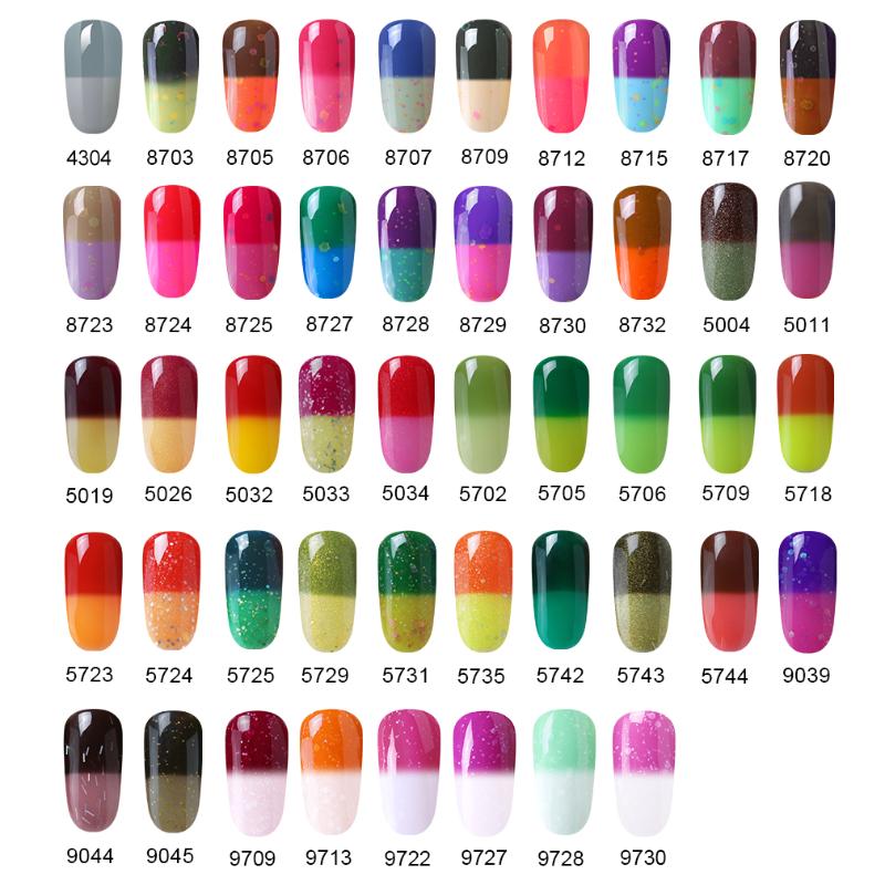 Elite99 5 Pieces/lot Thermal Nail Art Gel Polish 10ml Soak Off Temperature Color Changing UV Nails Manicure Polish Gel Varnish