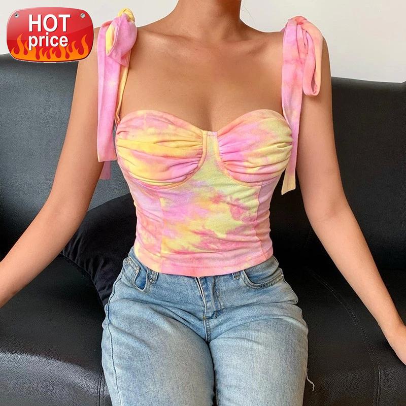 2020 Women Tie Dyeing Print Sleeveless Bodycon Tank Tops Club Streetwear Tie Up Shoulder Strap Chest Ruched Camisoles Vest Tops #hO28, White
2020 Women Tie Dyeing Print Sleeveless Bodycon Tank Tops Club Streetwear Tie Up Shoulder Strap Chest Ruched Camisoles Vest Tops #hO28, White
