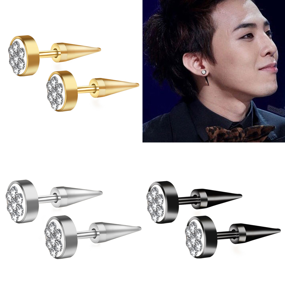 1 Pair Punk Styles Stainless Steel Stud Earrings Warhead Screwback Spike Cone Studs Gothic Street Pop Hip Hop Ear Jewelry, Golden
1 Pair Punk Styles Stainless Steel Stud Earrings Warhead Screwback Spike Cone Studs Gothic Street Pop Hip Hop Ear Jewelry, Golden