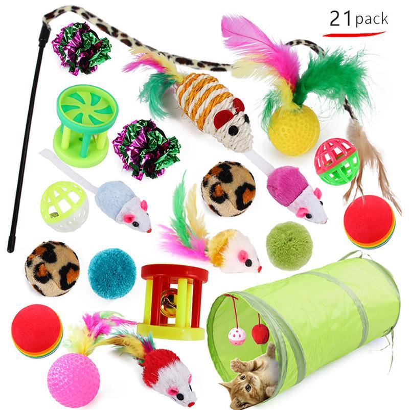 21pcs Cat Toys Kit Collapsible Tunnel Cat Toy Fun Channel Feather Balls Mice Shape Pet Kitten Dog Cat Interactive Play jllXTC
21pcs Cat Toys Kit Collapsible Tunnel Cat Toy Fun Channel Feather Balls Mice Shape Pet Kitten Dog Cat Interactive Play jllXTC