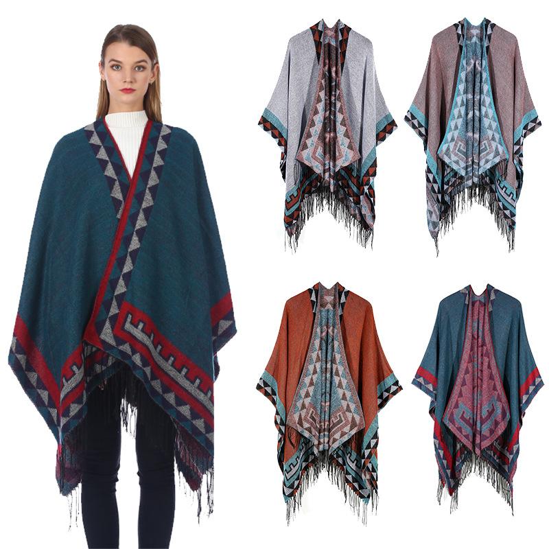 Women Winter Geometric triangle Shawl Ponchos Oversized Cardigan Poncho Cape Open Front Sweater Coat Warm Blanket Scarf
Women Winter Geometric triangle Shawl Ponchos Oversized Cardigan Poncho Cape Open Front Sweater Coat Warm Blanket Scarf