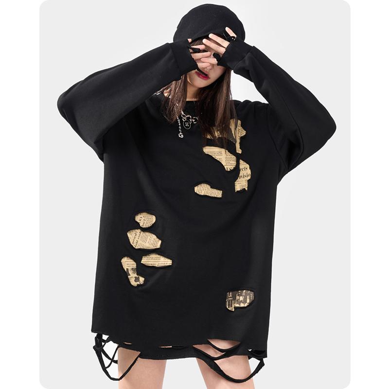 Men's Hoodies & Sweatshirts Spot High Street Hole Patches Cut Loose Skirt Round Collar Black Men And Women With Fleece
Men's Hoodies & Sweatshirts Spot High Street Hole Patches Cut Loose Skirt Round Collar Black Men And Women With Fleece