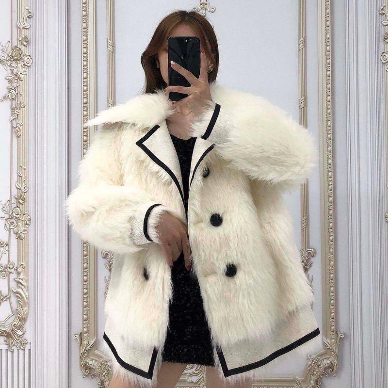 Women New 2021 Autumn Winter Fashion Faux Coats Female Double Breasted Fake Fur Jackets Ladies Thick Warm Casual Overcoats S657, Beige
Women New 2021 Autumn Winter Fashion Faux Coats Female Double Breasted Fake Fur Jackets Ladies Thick Warm Casual Overcoats S657, Beige