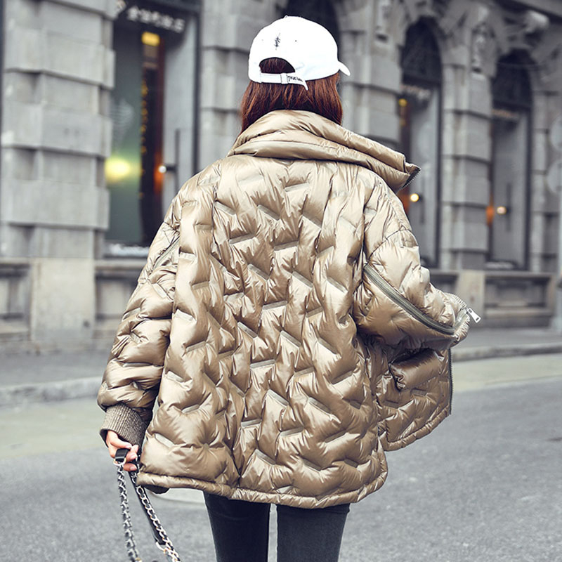 2020 Bread Service Light Plus Size winter Down Jacket Women Short Paragraph Loose Fashion Cloak Jacket Female Outerwear YRF22 T200814
