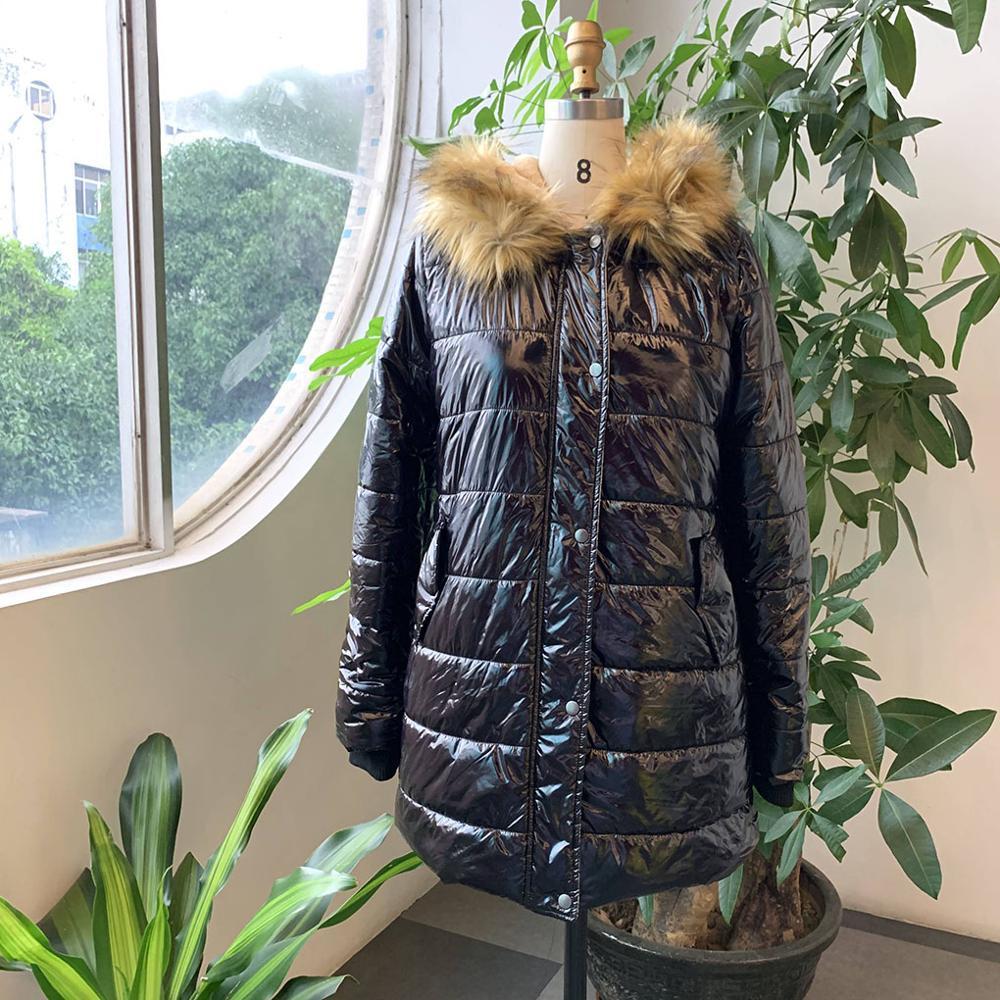 Fashion Fur Collar Cotton Jacket Women Padded Winter Coat Black Hood Warmness 4XL Women's Coats Plus Size Parkas Outwear 201019