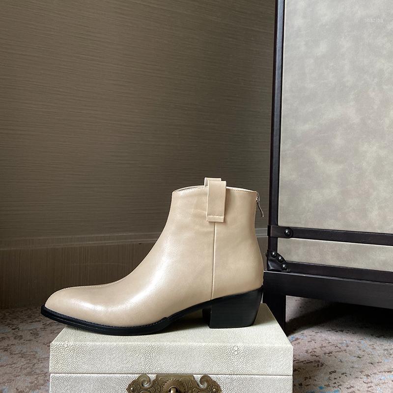 Genuine Leather Women Boots New Zipper Women's Shoes Spring/Autumn Round Toe Thick Heel Fashion Short Boots Handmade Size 34-401, Beige
Genuine Leather Women Boots New Zipper Women's Shoes Spring/Autumn Round Toe Thick Heel Fashion Short Boots Handmade Size 34-401, Beige
