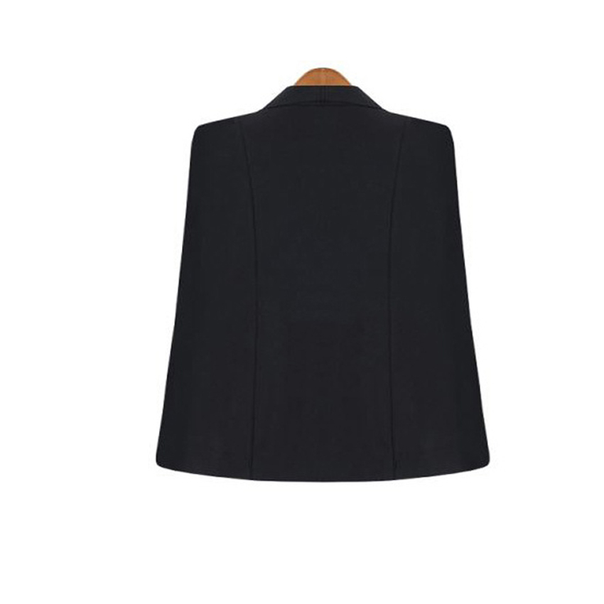 New Fashion Black White Long Sleeve Cape Coat Women Lapel Split Cloak Jacket Suits Womens OL Office Workwear Gift T200319