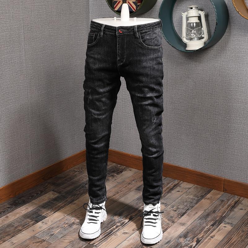 Autumn Newly Designer Fashion Men Jeans High Quality Elastic Slim Fit Casual Denim Pencil Pants Korean Style Vintage Trousers, Black
Autumn Newly Designer Fashion Men Jeans High Quality Elastic Slim Fit Casual Denim Pencil Pants Korean Style Vintage Trousers, Black