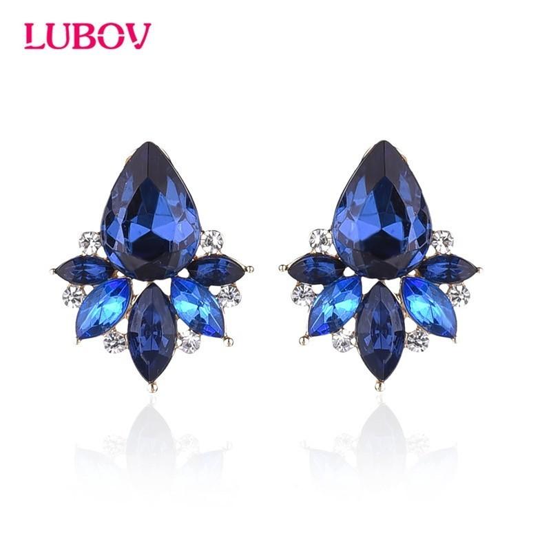 LUBOV Fashion Rhinestone Inlaid Colorful Crystal Stone Women Piercing Earrings Gold Color Metal Piercing Earrings Christmas Gift
LUBOV Fashion Rhinestone Inlaid Colorful Crystal Stone Women Piercing Earrings Gold Color Metal Piercing Earrings Christmas Gift