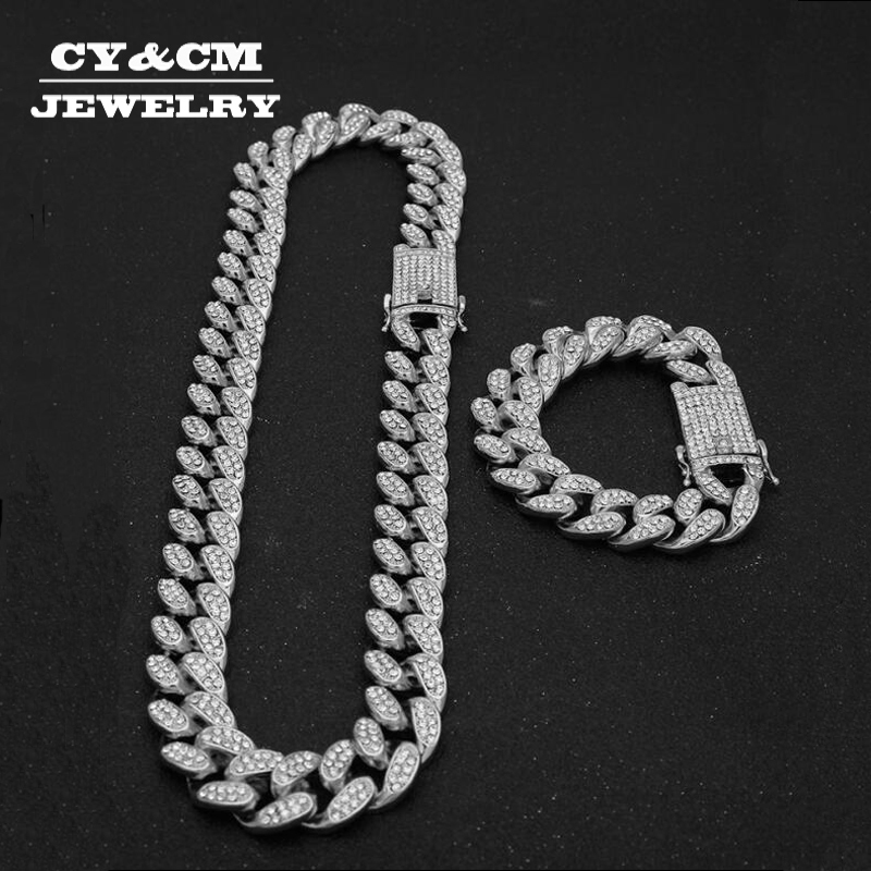 13mm Iced Out Cuban Necklace Chain Hip hop Jewelry Choker Gold Silver Color Rhinestone CZ Clasp for Mens Rapper Necklaces Link T200824
13mm Iced Out Cuban Necklace Chain Hip hop Jewelry Choker Gold Silver Color Rhinestone CZ Clasp for Mens Rapper Necklaces Link T200824