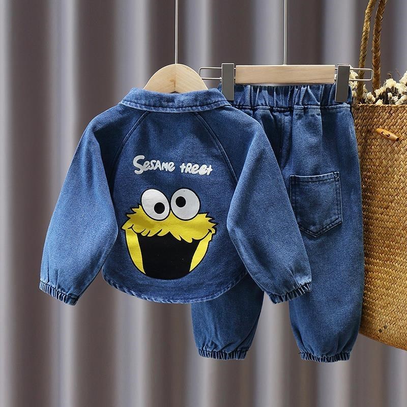 Children Spring Autumn Denim Clothingset Baby Boys Girls Jackets Jeans 2pcs Outfit Kids Handsome Casual Denim ClothesX1019