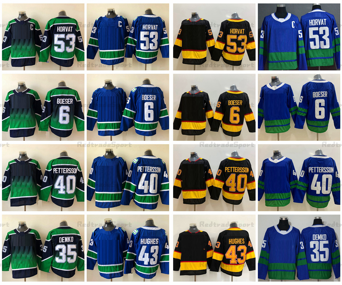 Mens 2021 Reverse Retro Ice Hockey Jerseys 53 Bo Horvat C 6 Brock Boeser 40 Elias Pettersson 43 Quinn Hughes 35 Thatcher Demko Stitched Blue 50th Black Gold Shirts, 2021 reverse retro 40
Mens 2021 Reverse Retro Ice Hockey Jerseys 53 Bo Horvat C 6 Brock Boeser 40 Elias Pettersson 43 Quinn Hughes 35 Thatcher Demko Stitched Blue 50th Black Gold Shirts, 2021 reverse retro 40