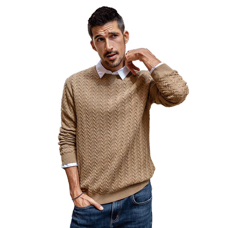 KUEGOU Autumn Winter Clothing Cotton Mens Sweater Retro personality Warm Pullovers Men Sweaters Knitted Fashion Top AZ-32003 201224