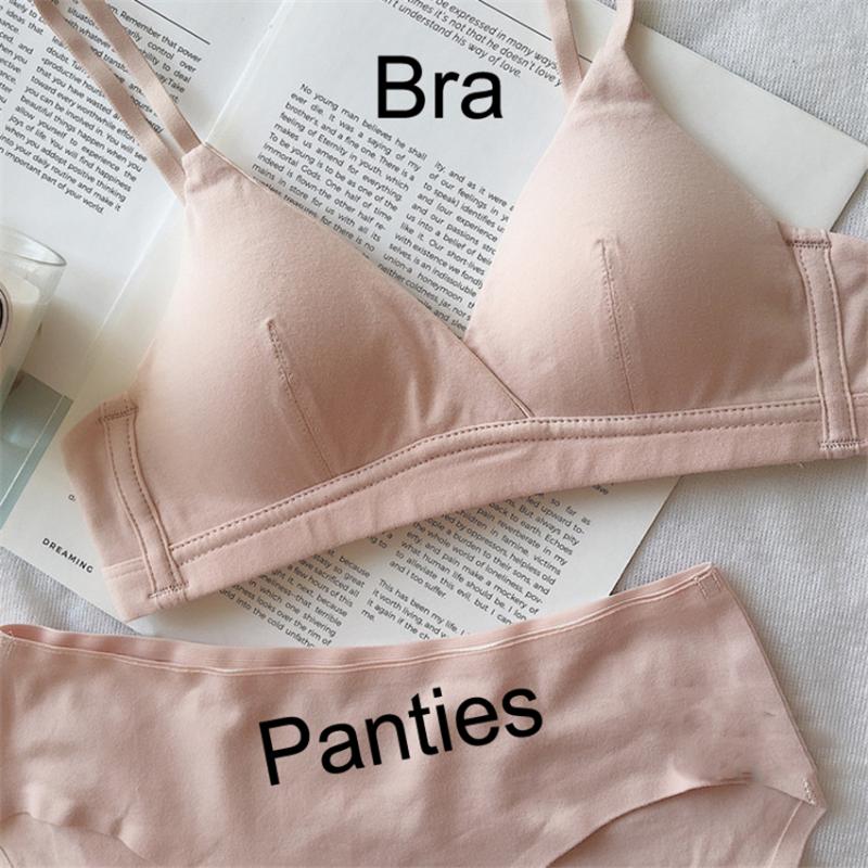 Women Cotton Bra Panties Set Sexy Bra Seamless Padding Women's Underwear Solid Sports Girl Panty Bralette Ladies Lingerie Set, Color2
Women Cotton Bra Panties Set Sexy Bra Seamless Padding Women's Underwear Solid Sports Girl Panty Bralette Ladies Lingerie Set, Color2