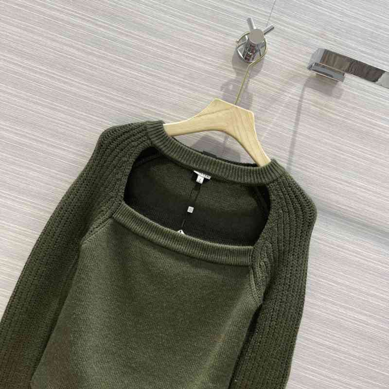 Women' Sweaters neck Wispy empty design temperament short sweater Q1HA, Army green
Women' Sweaters neck Wispy empty design temperament short sweater Q1HA, Army green