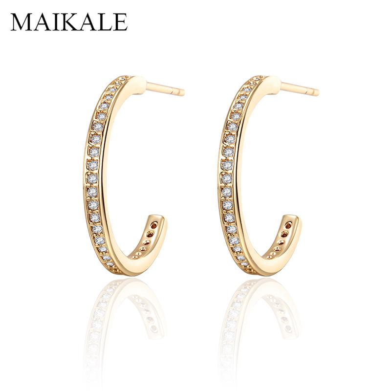 MAIKALE Simple Zircon Hoop Earrings for Women C-shape Cubic Zirconia Temperament Korean Earrings New Fashion Jewelry Charm Gifts
MAIKALE Simple Zircon Hoop Earrings for Women C-shape Cubic Zirconia Temperament Korean Earrings New Fashion Jewelry Charm Gifts