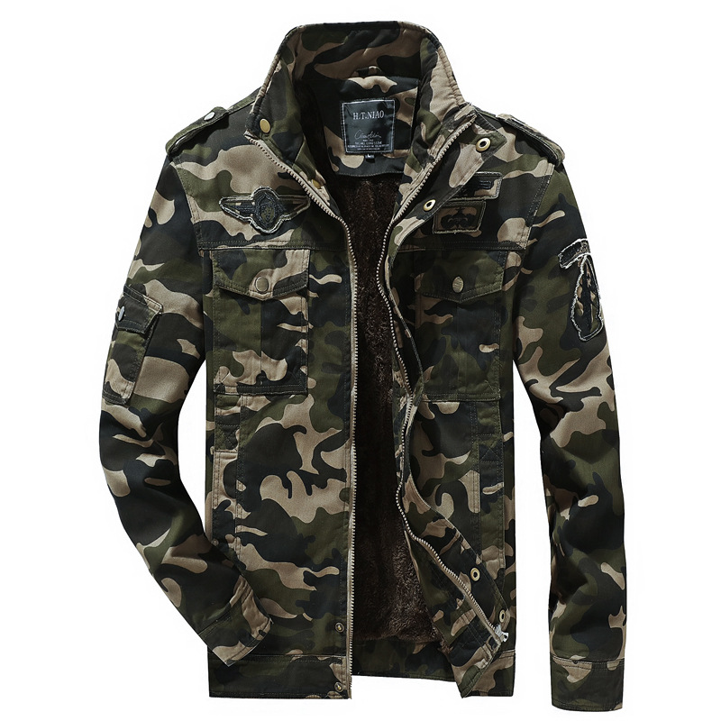 Men Plus Velvet Thick Camouflage Series Tooling Air Force No. 1 Tooling Jacket, Black;brown
Men Plus Velvet Thick Camouflage Series Tooling Air Force No. 1 Tooling Jacket, Black;brown
