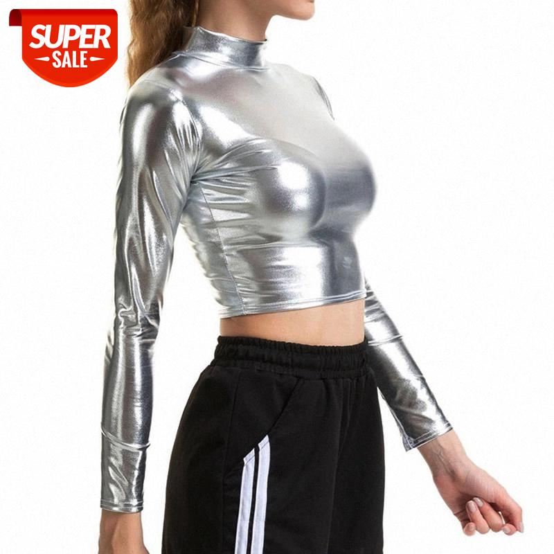 Dazzling Metallic Colors Women Basic Tee Shirt Fashion Turtleneck Long Sleeve Crop Tops Sexy Skinny T Shirts Casual Streetwear #sd5F, White
Dazzling Metallic Colors Women Basic Tee Shirt Fashion Turtleneck Long Sleeve Crop Tops Sexy Skinny T Shirts Casual Streetwear #sd5F, White