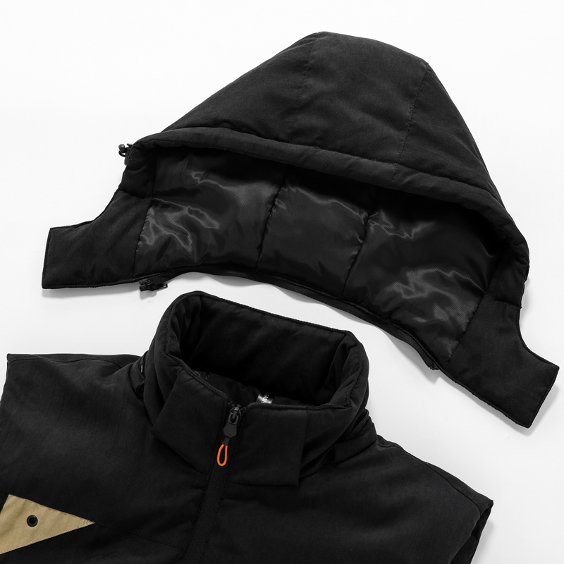 Fashion Men's Vest Casual Hat Detachable Jacket Men Winter Sleeveless Hooded Coats Male Slim Fit Winter Vests Overcoats Man 201128