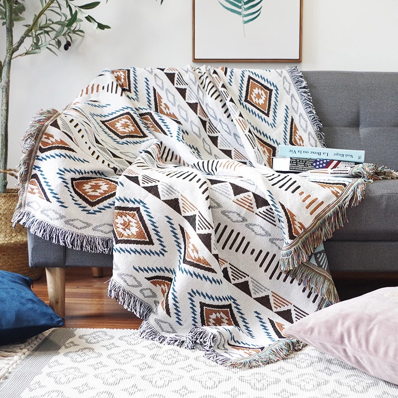 Geometry Throw Blanket Sofa Towel Blanket For Couch Sofa Decorative Slipcover Throws Rectangular Stitching Travel Plane Blanket