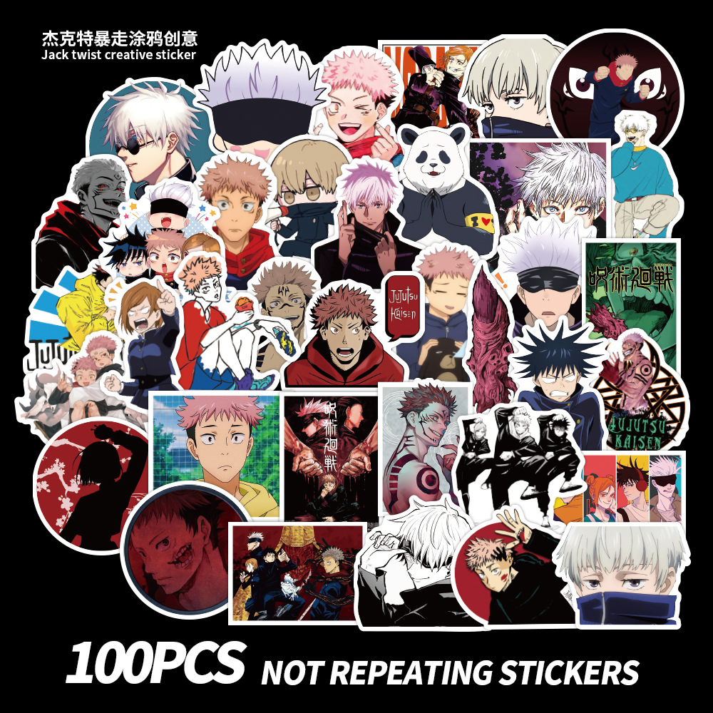 100 PCS Car Stickers Jujutsu Kaisen Graffiti For Laptop Skateboard Pad Bicycle Motorcycle PS4 Phone Luggage Decal Pvc guitar Fridge Stickers, Multi colors
100 PCS Car Stickers Jujutsu Kaisen Graffiti For Laptop Skateboard Pad Bicycle Motorcycle PS4 Phone Luggage Decal Pvc guitar Fridge Stickers, Multi colors